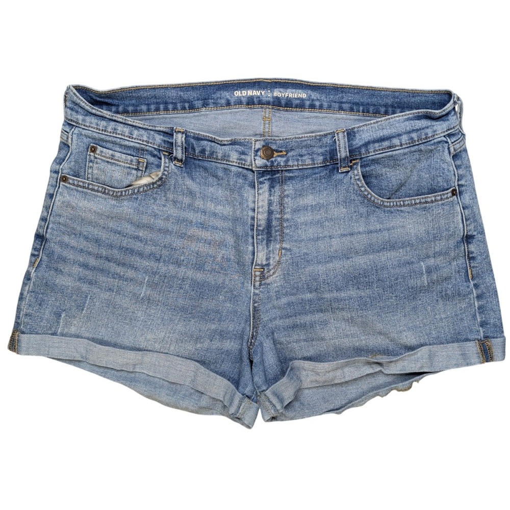 Old Navy Size‎ 16 Boyfriend Plus Size Cotton Blend Light Wash Denim Shorts